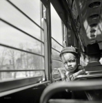 April  Washington DC Little boy riding on a streetcar